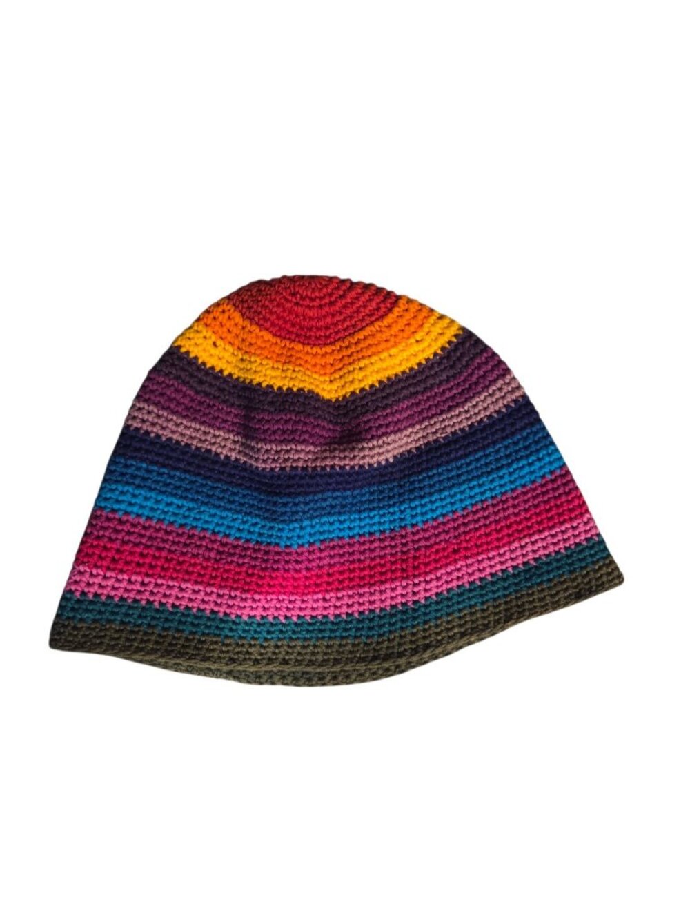 Colorful Crochet Beanie Rainbow Adult OSFM